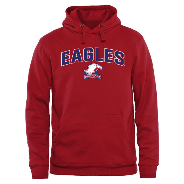 Men NCAA American Eagles Proud Mascot Pullover Hoodie Red->more ncaa teams->NCAA Jersey